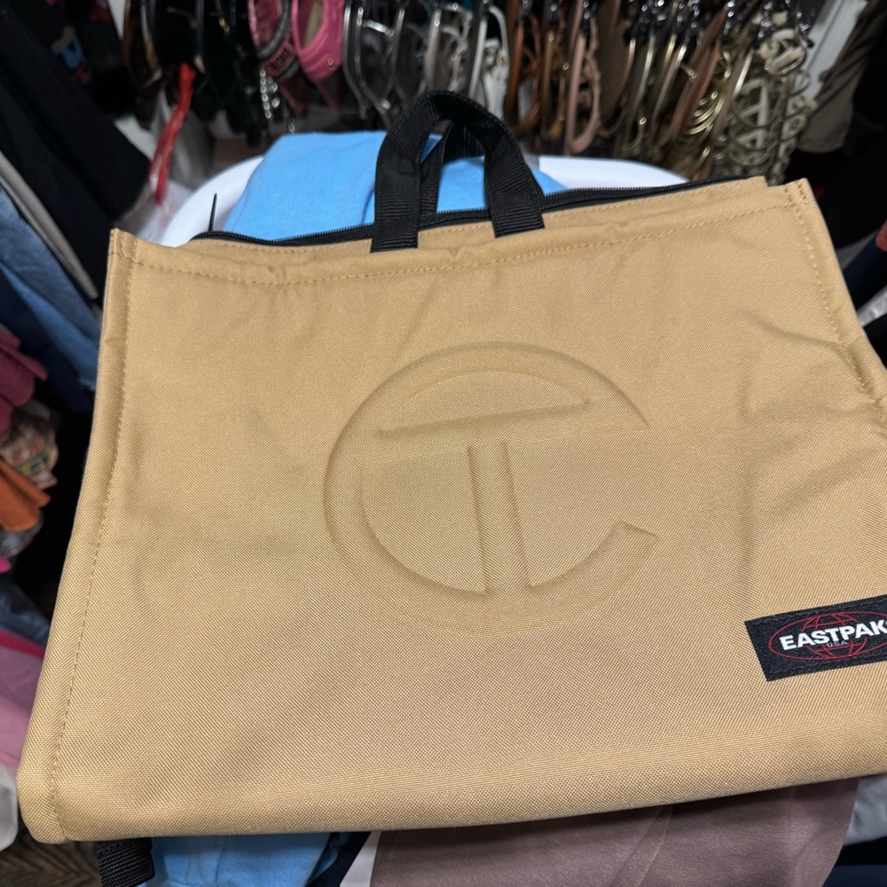 Telfar Tan Tote Backpack with Embossed Logo